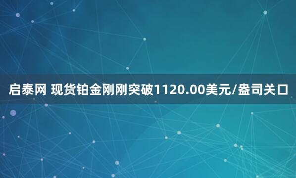 启泰网 现货铂金刚刚突破1120.00美元/盎司关口