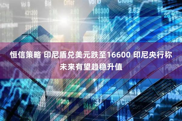 恒信策略 印尼盾兑美元跌至16600 印尼央行称未来有望趋稳升值
